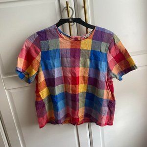 Madewell Rainbow Block Check / Gingham Shirt (L)